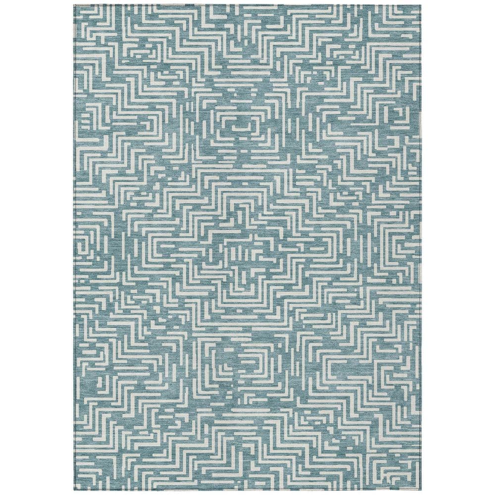 Chantille Machine Washable Indoor/Outdoor Abstract ACN2664 Teal 9 ft. x 12 ft. Area Rug price history on PriceWatchPro