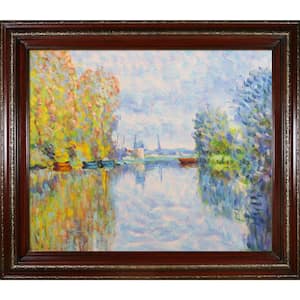 "Autumn on the Seine at Argenteuil" by Claude Monet Framed Oil Painting Abstract Wall Art 26 in. x 30 in.