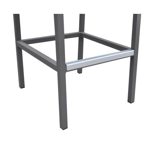 Marina Gray Aluminum Outdoor Bar Stool with Wood Accents