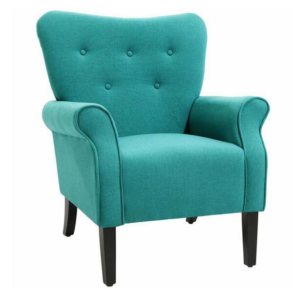 wide tufted armchair