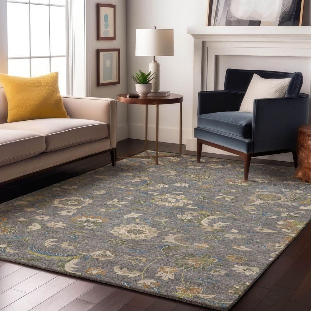 Mayfield Premium Machine Washable Abstract AMF1006 Gray 9 ft. x 12 ft. Area Rug price history on PriceWatchPro