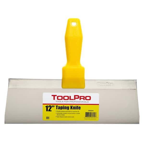 ToolPro 12 in. Stainless Steel Taping Knife with Textured Handle