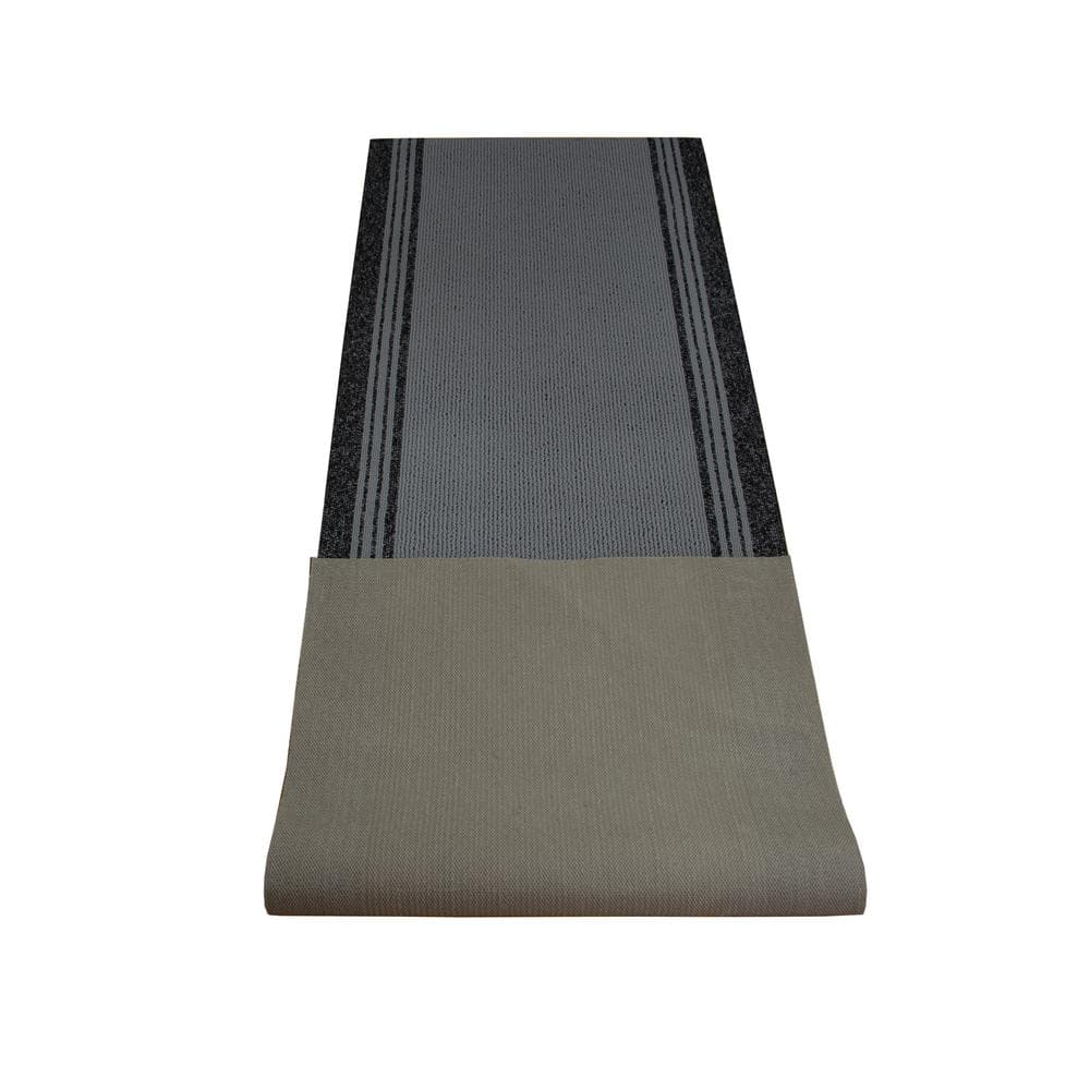 New Tracker Collection Gray 26 in. W x 228 in. L Stair Runner 41.22 sq. ft.