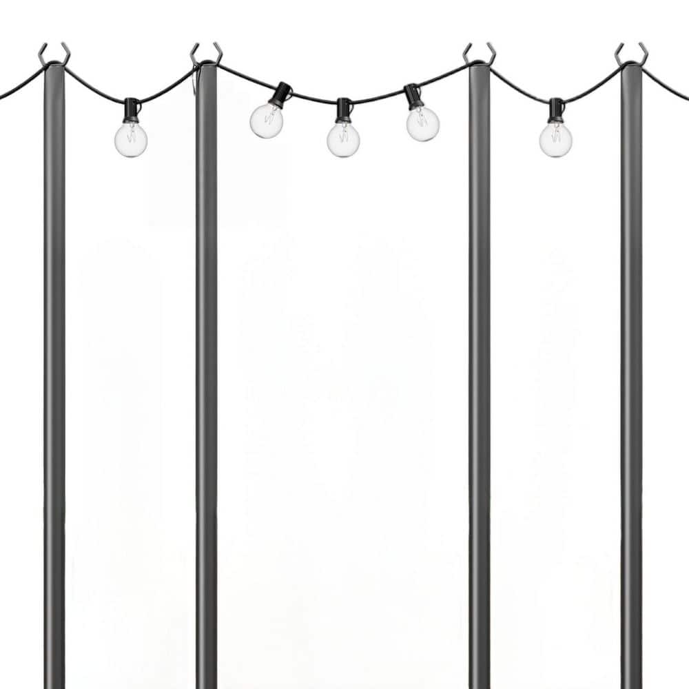 10 ft. Shepherd's Hooks Adjustable Metal Outdoor Light String Pole for Terraces, Decks, Backyards, Gardens (4-pack) price history on PriceWatchPro