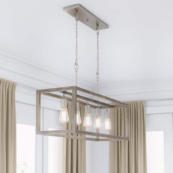 Hampton Bay Boswell Quarter 34in 5, Home Depot Chandeliers For Dining Room