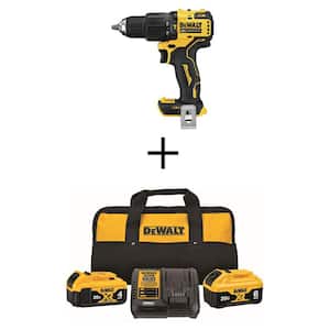 ATOMIC 20V MAX Cordless Brushless Compact 1/2 in. Hammer Drill, (1) 20V 6.0Ah and (1) 20V 4.0Ah Batteries, and Charger