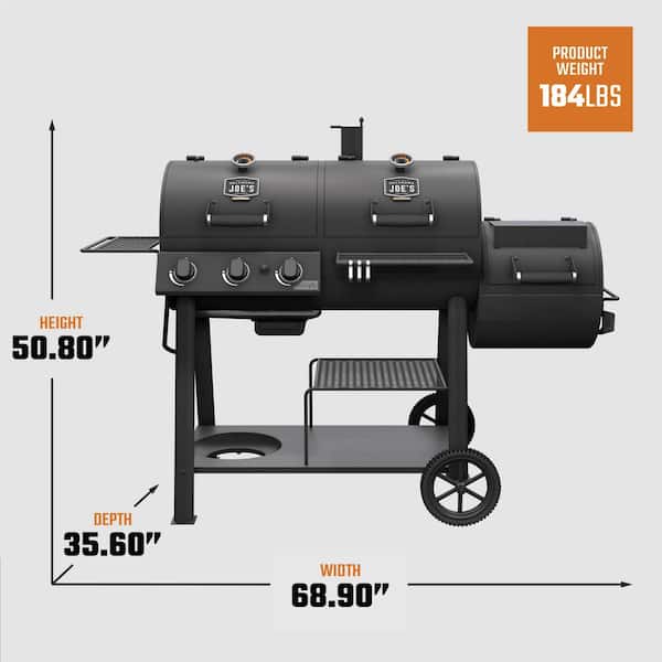 OKLAHOMA JOE'S Canyon Combo Dual Fuel 3-Burner Propane Gas and