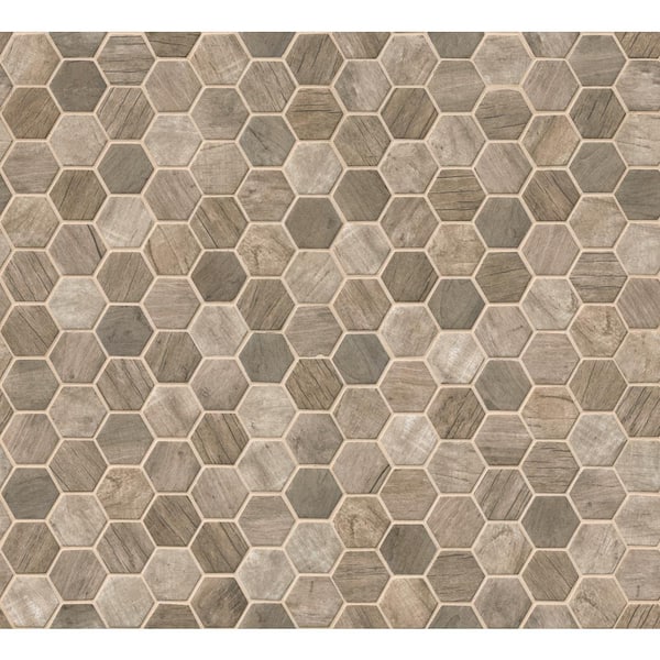 MSI Driftwood Hexagon 12 in. x 12 in. Recycled Glass Mesh-Mounted Mosaic Tile (14.7 sq. ft./Case)