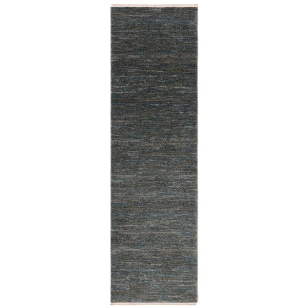 Lasa 2 ft. x 8 ft. Green/Gold Distressed Striped Runner Rug