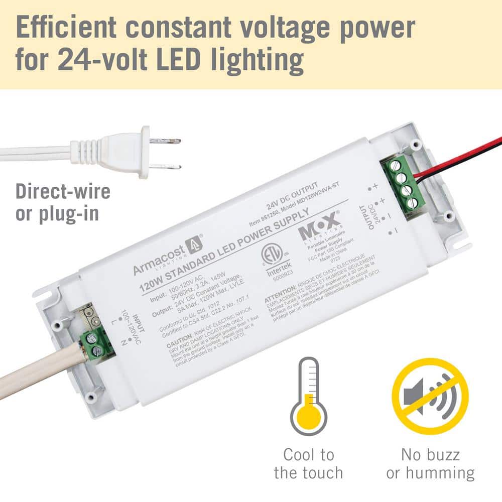 120W White Plastic LED Driver 24V DC Transformer