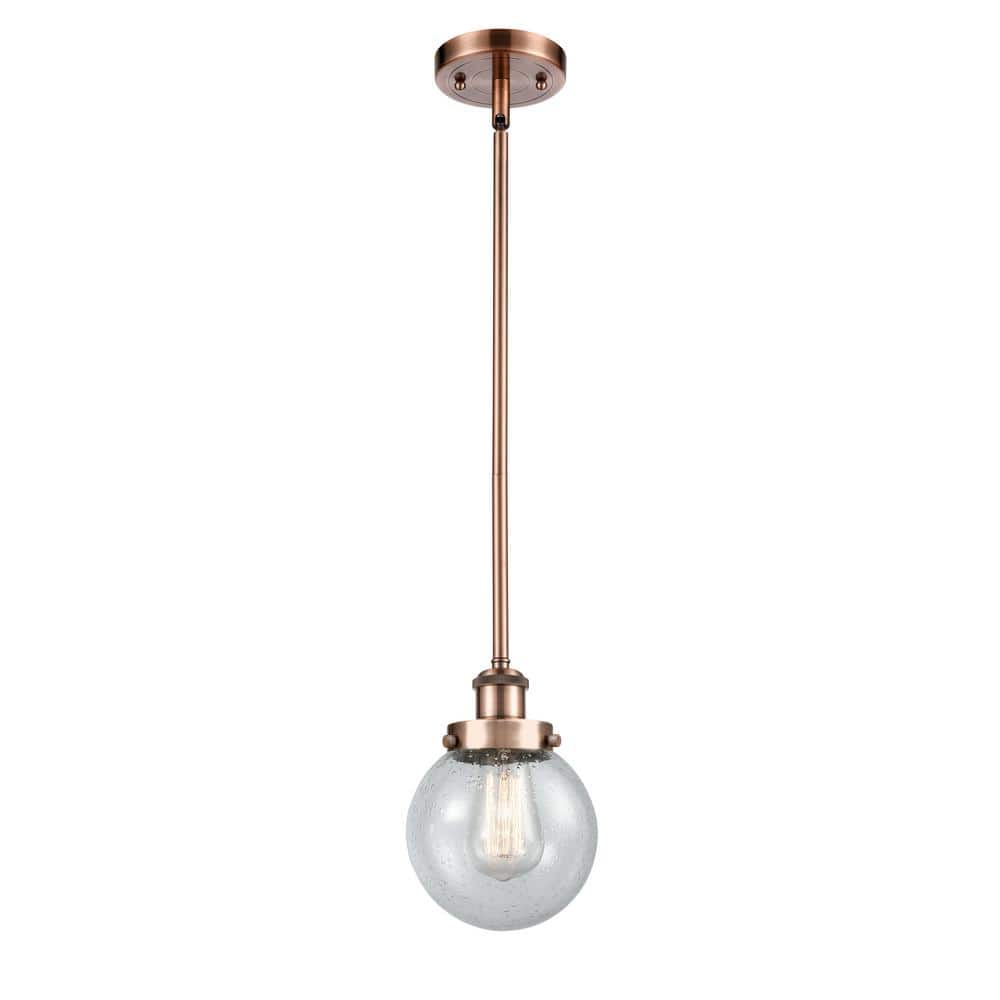 Antique Copper Mini Globe Pendant with Glass Shade