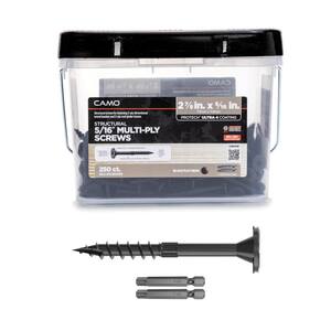 5/16 in. x 2-7/8 in. Star Drive Flat Head Multi-Purpose + Multi-Ply Structural Wood Screw - Exterior Coated (250-Pack)