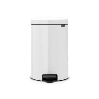 5.3 Gal. White Steel Step-On Trash Can