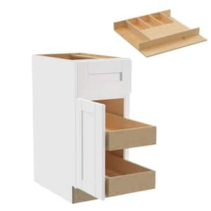 Washington Vesper White Plywood Shaker Assembled Base Kitchen Cabinet Left 2ROT CT15 W in. 24 D in. 34.5 in. H