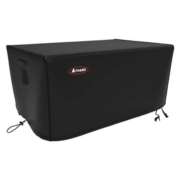 Misopily Gas Fire Pit Cover Rectangular Waterproof Windproof Anti-UV Heavy Duty Patio Furniture Covers, Black