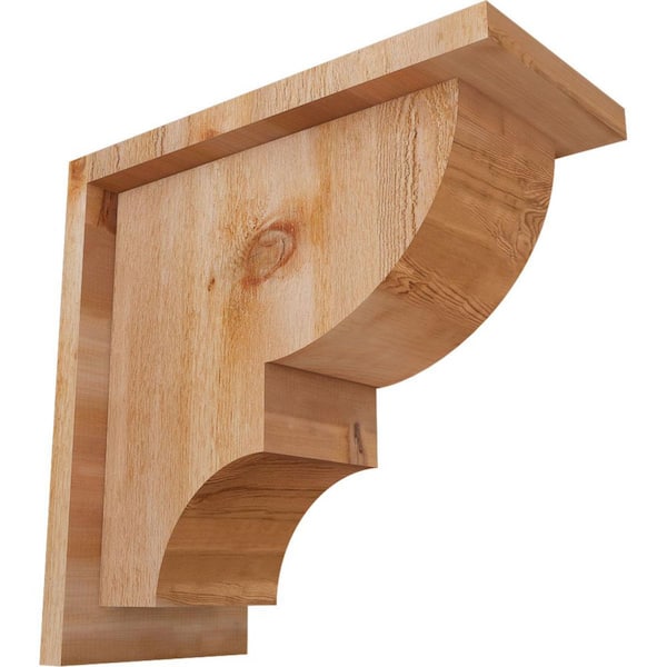 Ekena Millwork 6 in. x 12 in. x 12 in. Western Red Cedar Ridgewood Rough Sawn Corbel with Backplate
