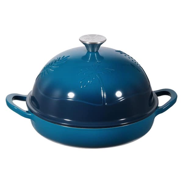 5 qt. Round Cast Iron Dutch Oven in Green Heavy-Duty Pot Dual Handles, Oven & Induction Safe, Baking & Stews 2025 update