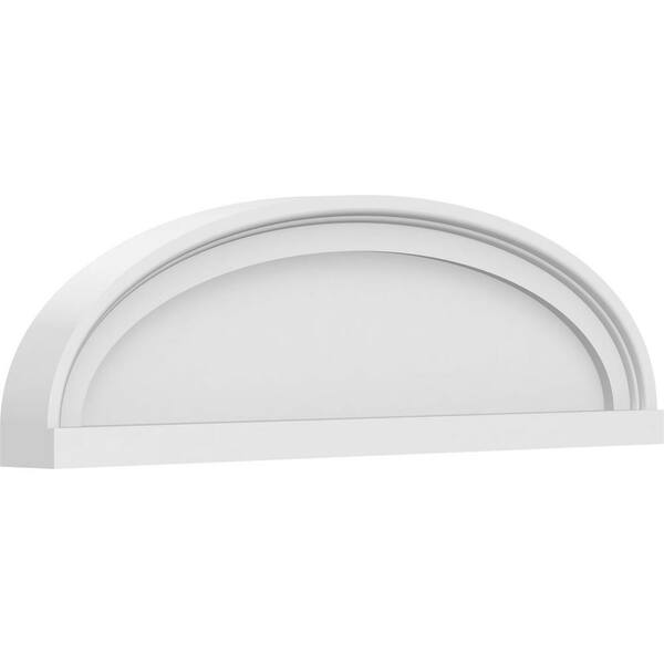 Ekena Millwork 2 in. x 24 in. x 7 in. Elliptical Smooth Architectural Grade PVC Pediment Moulding
