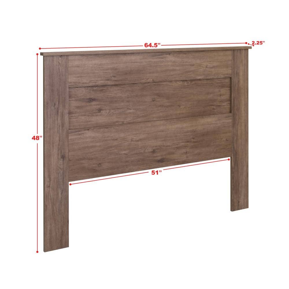Drifted Gray Queen Wooden Flat Panel Headboard