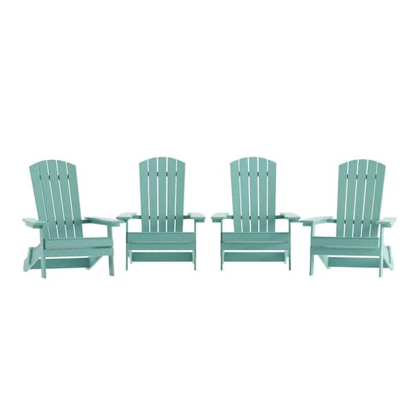 TAYLOR + LOGAN Green Resin Outdoor Lounge Chair in Green (Set of 4)