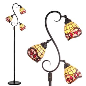 Walker Tiffany-Style 70.5 in. Multi-Light Bronze Floor Lamp