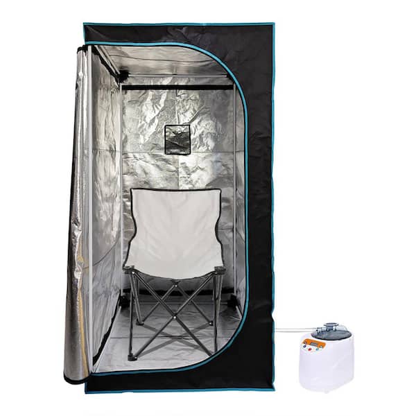 JOMEED 1-Person Indoor Portable Zip Sauna with Chair CC142 - The