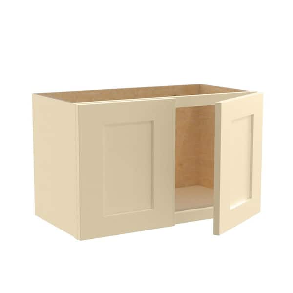 Home Decorators Collection Newport 24 in. W x 24 in. D x 15 in. H Assembled Plywood Wall Bridge Kitchen Cabinet in Blended Cream with Soft Close