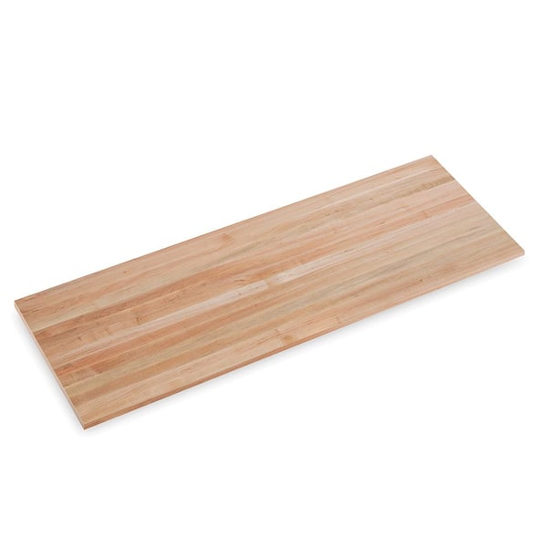 6 ft. L x 25 in. D x 1.75 in. T Finished Maple Solid Wood Butcher Block Countertop with Eased Edge
