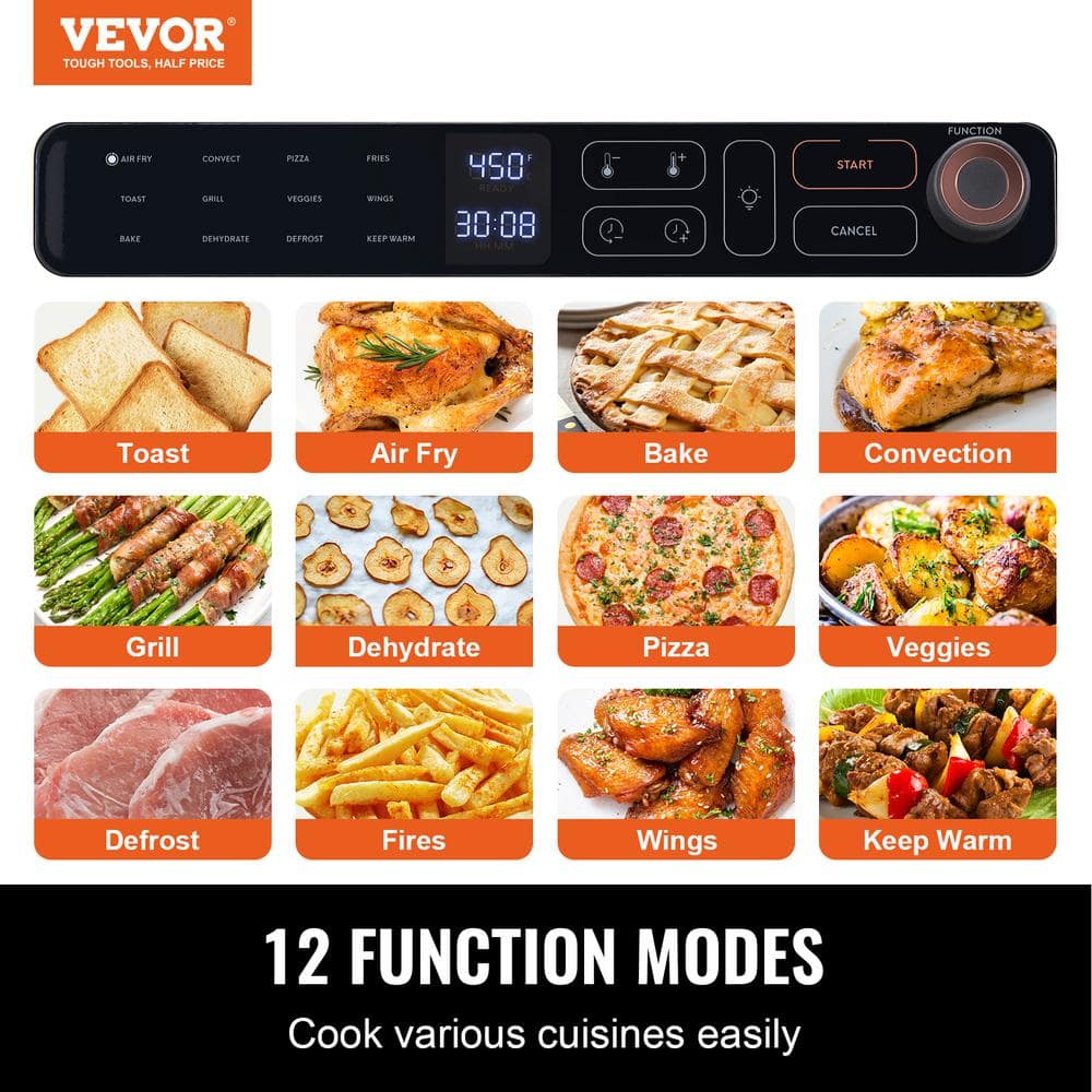 Stainless Steel 25L 12-in-1 Air Fryer Toaster Oven