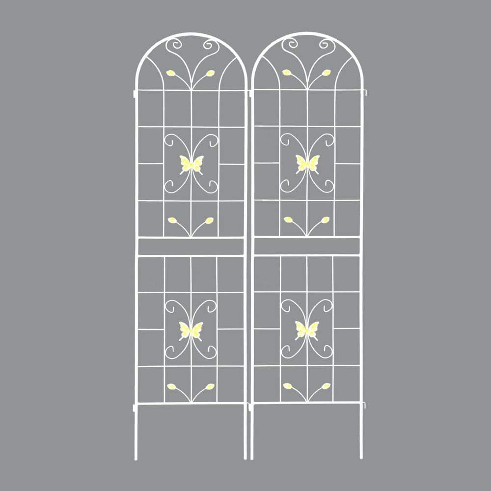 2-Pack 86.7 in. Iron Cream White Garden Trellis, Outdoor Flower Support price history on PriceWatchPro