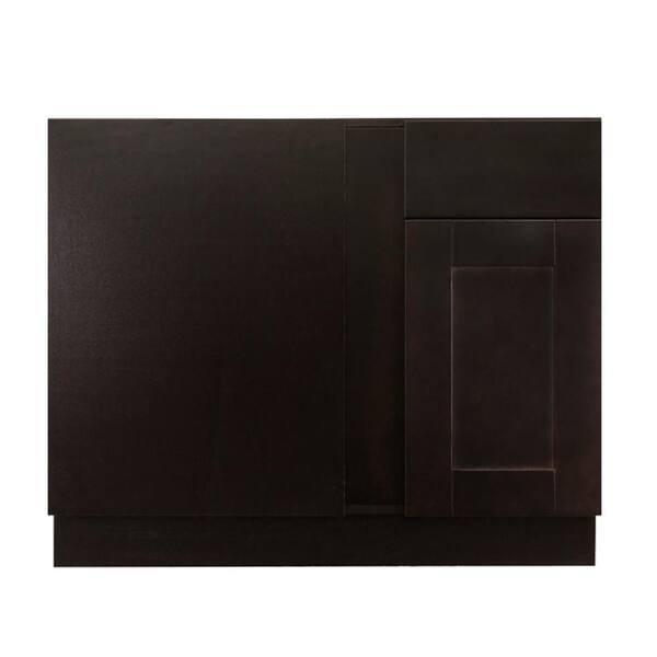 LIFEART CABINETRY Anchester Assembled 33 in. x 34.5 in. x 24 in. Base Lazy Susan Cabinet in Dark Espresso