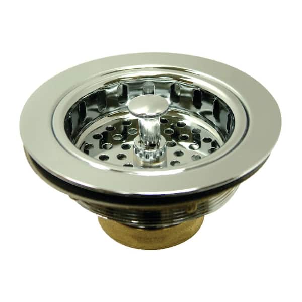 Made To Match 4.5 in. W Brass Kitchen Sink Basket Strainer in Polished Chrome