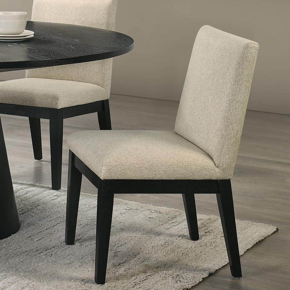 Acme Furniture Froja Ebony Black Chenille Side Chair 2-No Additional Features