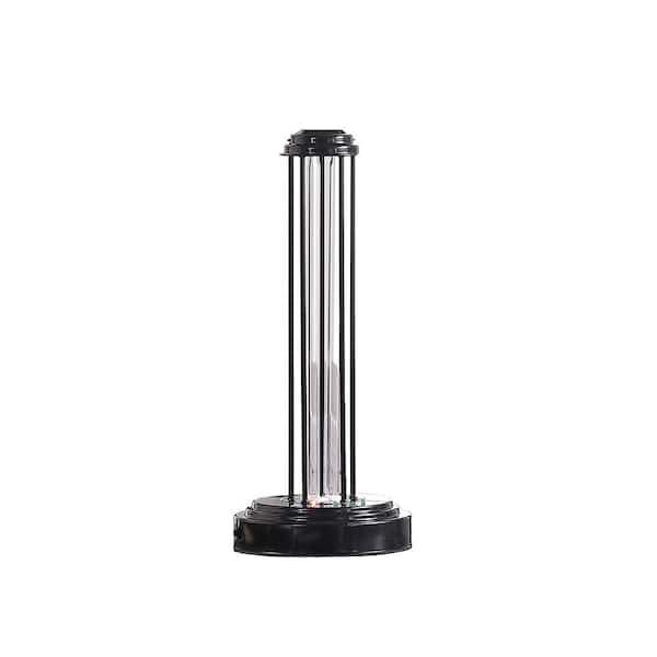ORE International 18.75 in. Black Metal UV Sterilized Table Lamp with Remote Control