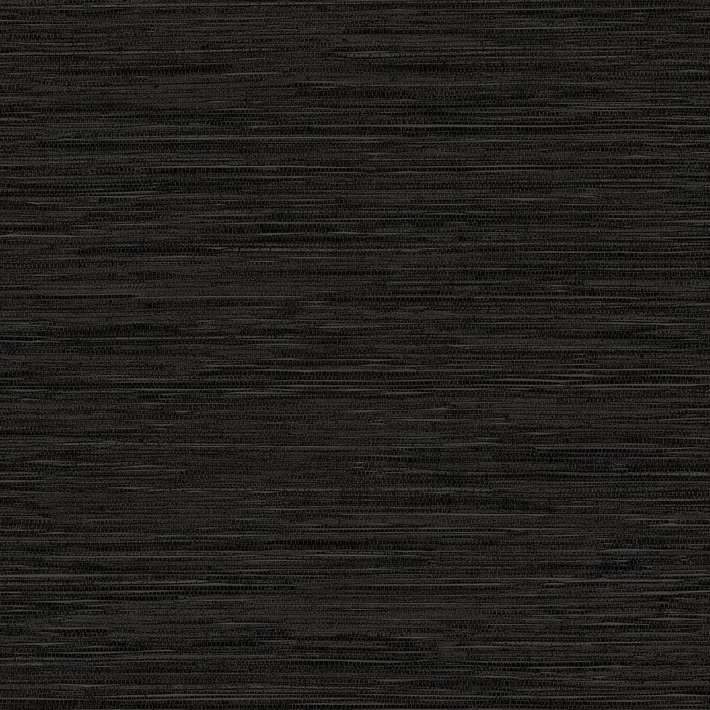 Style Sisters Classic Black Grasscloth Effect Matte Finish Non-Pasted Vinyl