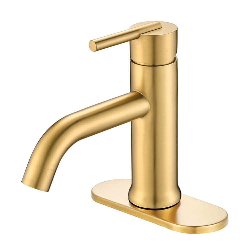 YASINU Single Handle Single Hole Bathroom Faucet With Deck Plate And ...