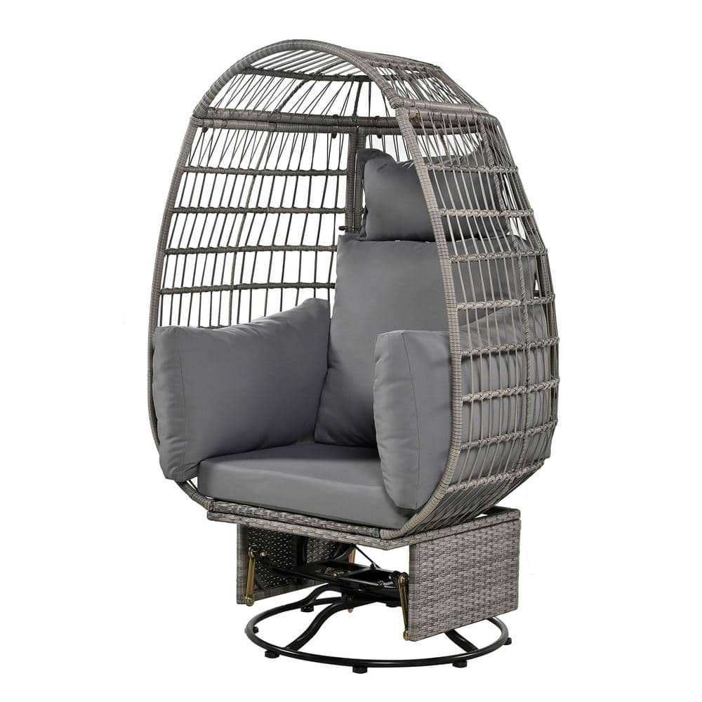 Sudzendf Outdoor Swivel Chair Rattan Egg Patio Chair with Rocking ...