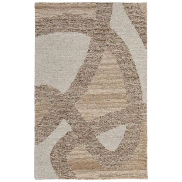 2 ft. x 15 ft. Brown, Tan, Ivory Abstract Area Rug
