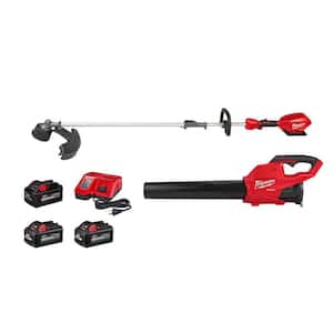 M18 FUEL 18V Lithium-Ion Brushless Cordless QUIK-LOK String Trimmer/Blower Combo Kit w/(1)8AH and (2)6AH Batteries