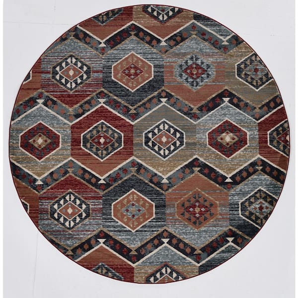 MILLERTON HOME Charity Red 8 ft. Round Area Rug