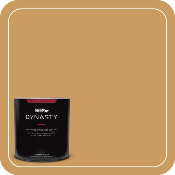 BEHR DYNASTY 1 qt. #M280-6 Solid Gold Matte Interior Stain-Blocking Paint and Primer