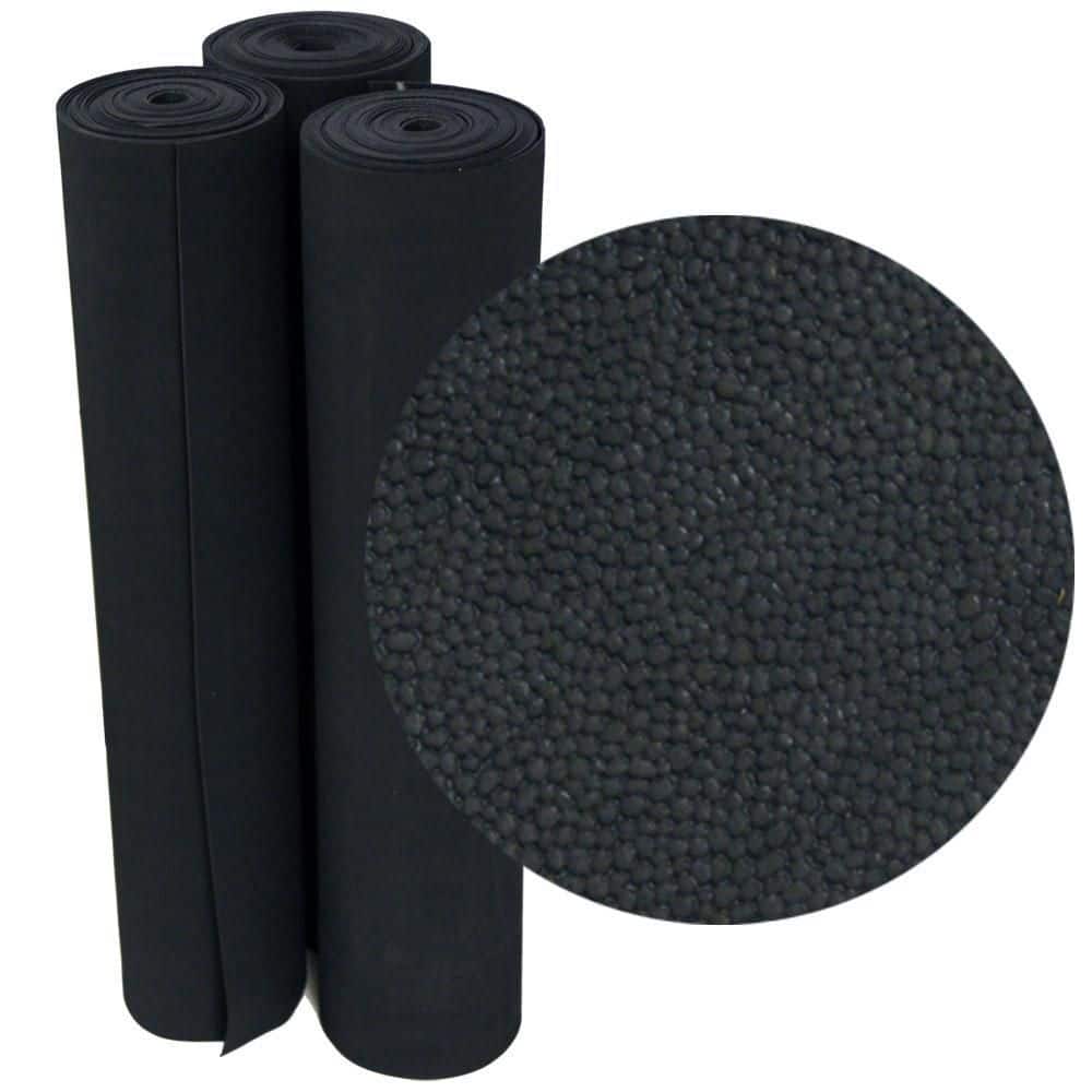 Rubber-Cal Tuff-n-Lastic Rubber Runner Mat - 1/8 Inches x 48 Inches x 6ft Rolled Rubber Flooring - Black