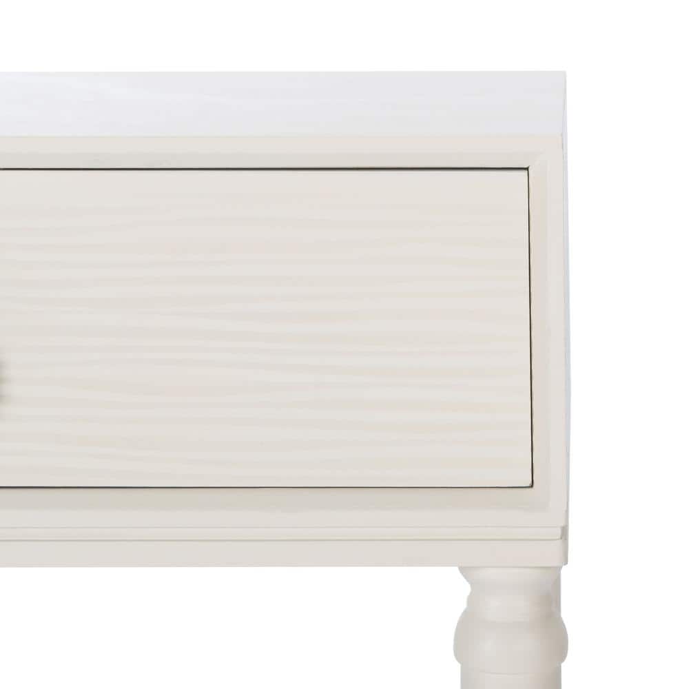 Riviera Elegance White 2-Drawer Carved Console Table with Storage