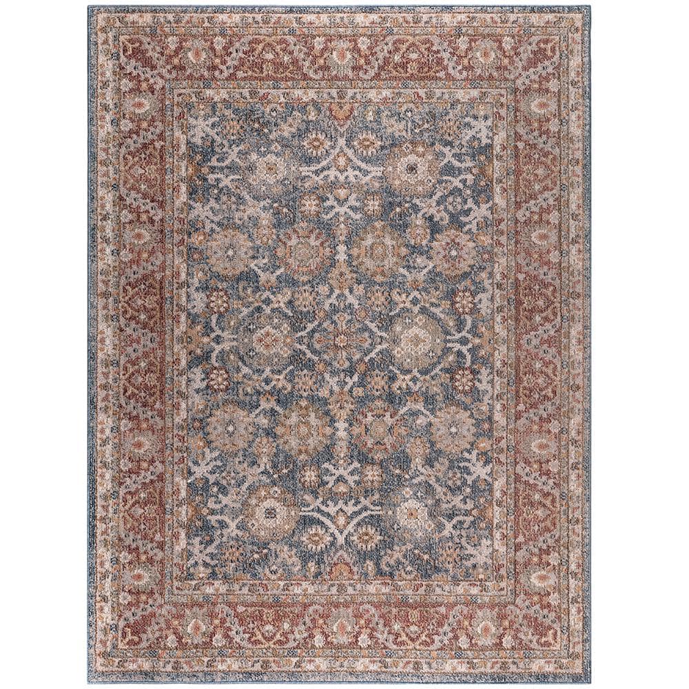 Multi-Colored 5 ft. x 7 ft. Faith Persian Bordered Traditional Woven ...