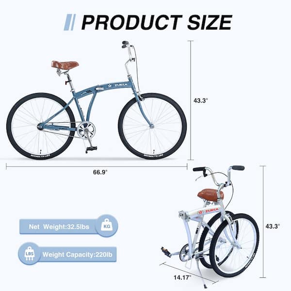 Cruiser bike dimensions sale