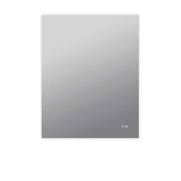 Unbranded Backlit 24 in. W x 40 in. H Large Rectangular Frameless Anti-Fog Wall Mounted Bathroom Vanity Mirror in Silver