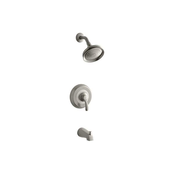 KOHLER Fairfax 1-Handle Wall-Mount Bath and Shower Trim Kit in Vibrant Brushed Nickel (Valve Not Included)
