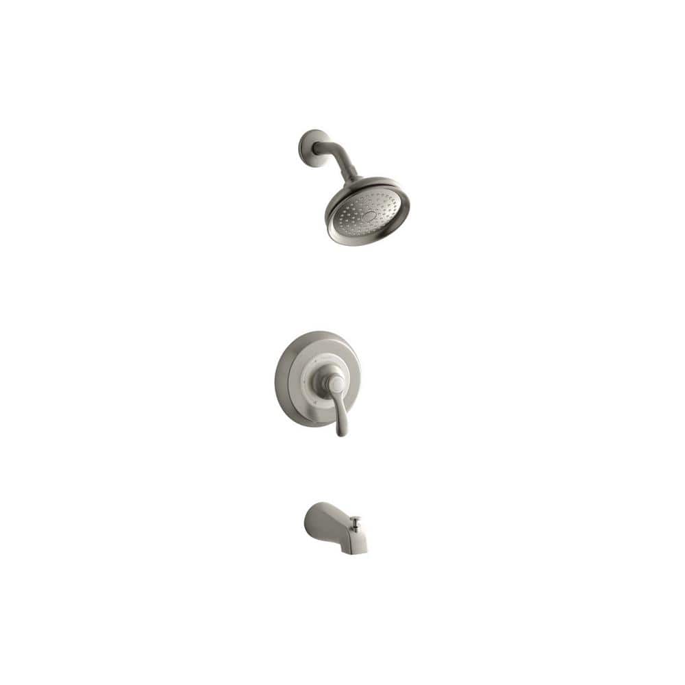 KOHLER Fairfax 1-Handle Wall-Mount Bath and Shower Trim Kit in Vibrant Brushed Nickel (Valve Not Included) -  TLS12007-4S-BN