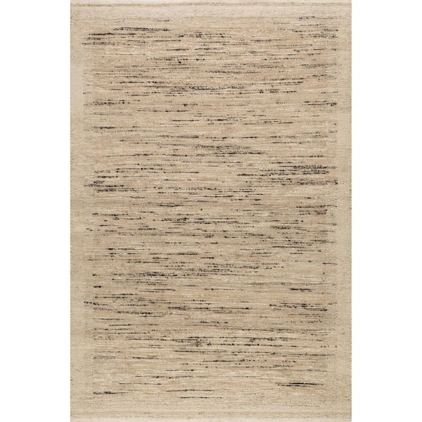 Evergreen Marled Jute Blend Beige 8 ft. x 10 ft. Indoor/Outdoor Patio Area Rug