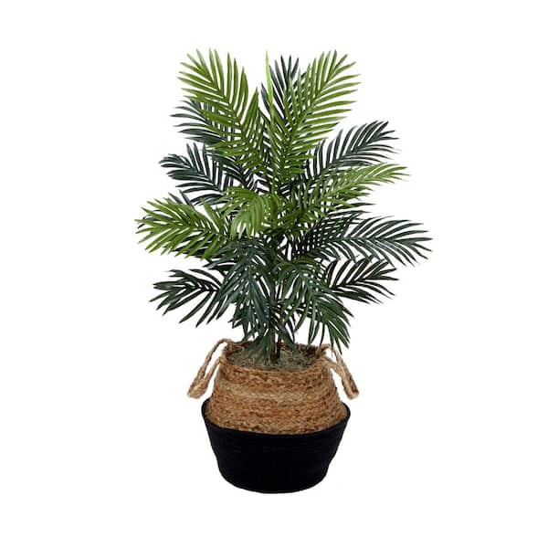 Nearly Natural 36 in. Green Artificial Areca Palm Tree in Handmade Cotton and Jute Basket DIY Kit
